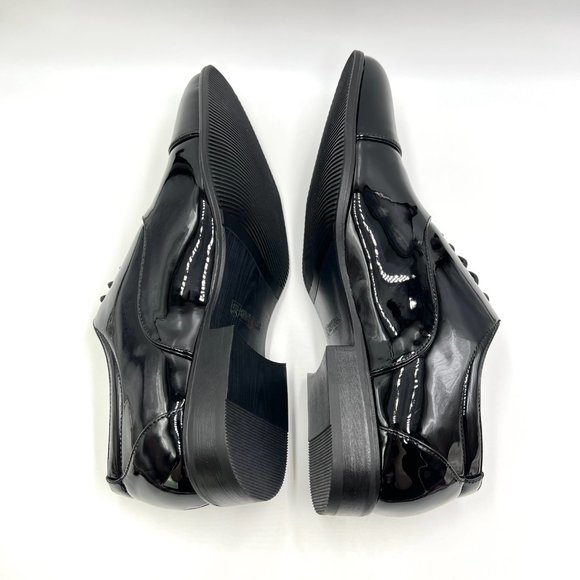 11W 11 WIDE Stacy Adams Mens Gala Black Patent Oxfords Dress Shoes New - Picture 8 of 13